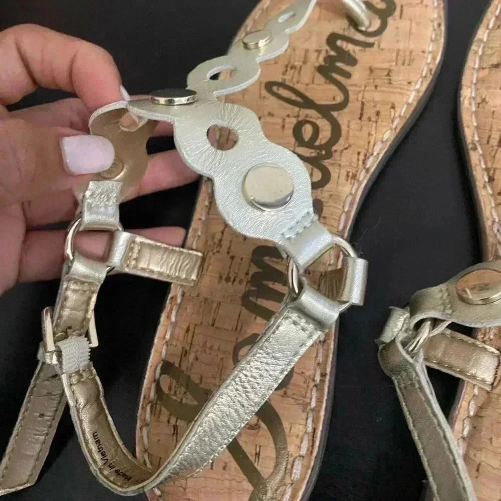 SAM EDELMAN GILLY T-STRAP SANDAL IN JUTE LEATHER - Picture 3 of 5